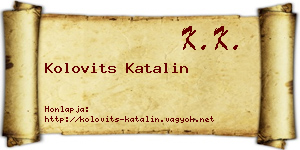 Kolovits Katalin névjegykártya